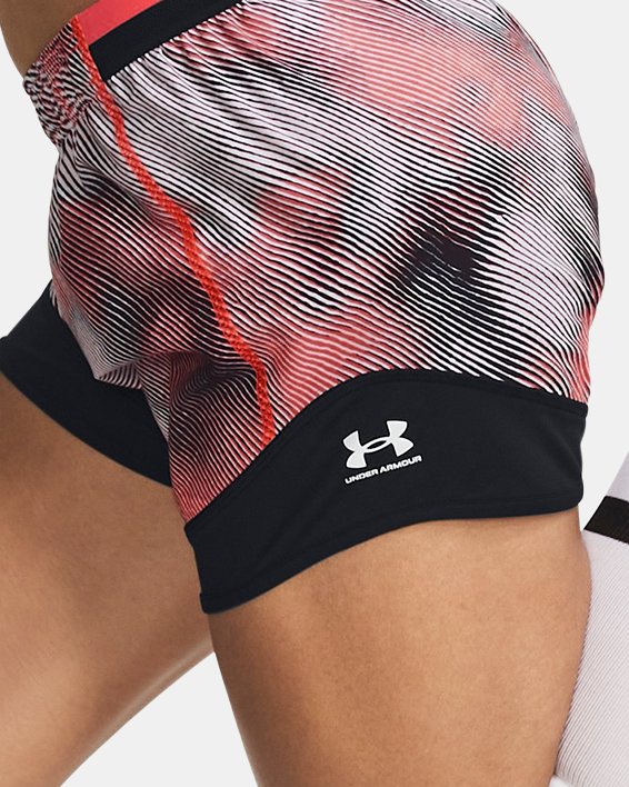 Women's UA Challenger Pro Printed Shorts in Red image number 3
