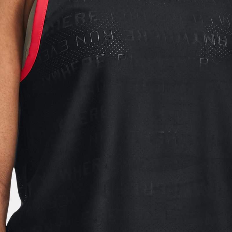 Camiseta sin mangas Under Armour Run Floral para mujer Negro / Beta / Reflectante XS