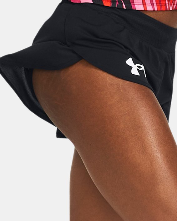 Women's UA Pro Runner Split Shorts, Black, pdpMainDesktop image number 2