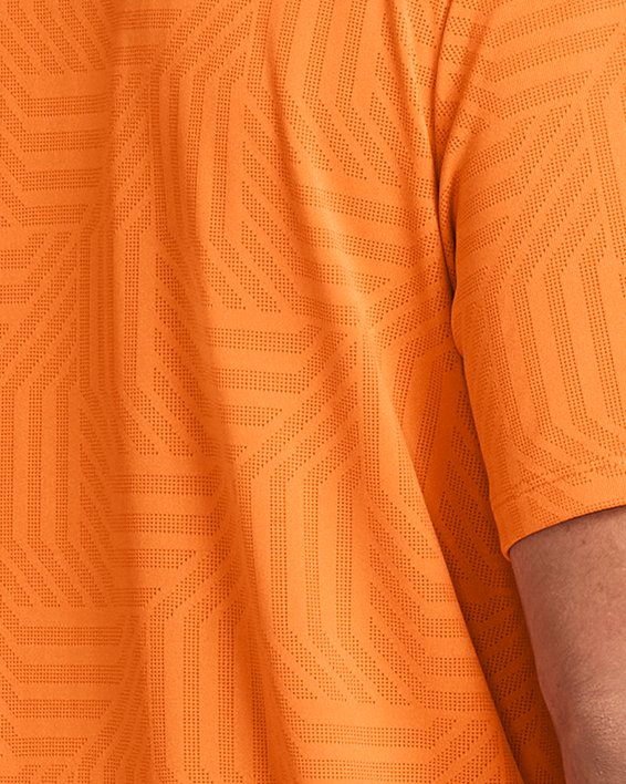 Camiseta de manga corta UA Tech™ Vent Geotessa para hombre, Orange, pdpMainDesktop image number 1