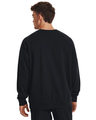 Мужской топ Under Armour UA Rival Fleece Left Chest Crew, цвет: Чёрный / Белый — фото 2