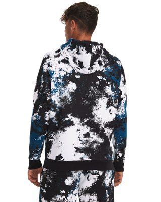 Sudadera con capucha UA Essential Fleece Paint para hombre, White, pdpMainDesktop image number 1