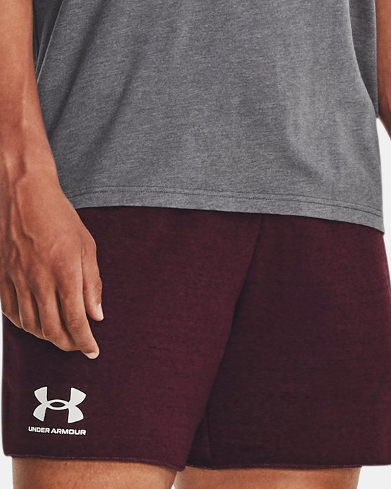 Men's UA Rival Terry 6" Shorts in Maroon image number 2