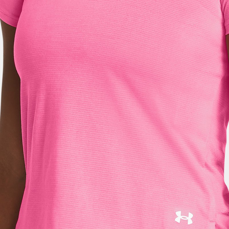 Women's Under Armour Launch Short Sleeve Fluo Pink / Reflective XL