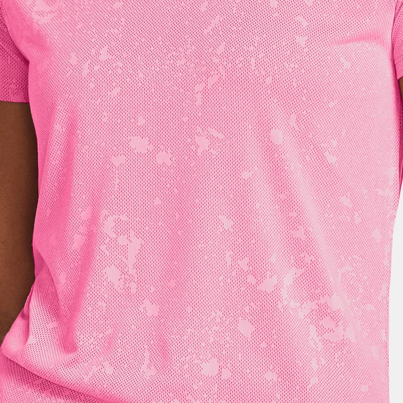 Women's Under Armour Launch Splatter Short Sleeve Fluo Pink / Reflective XS
