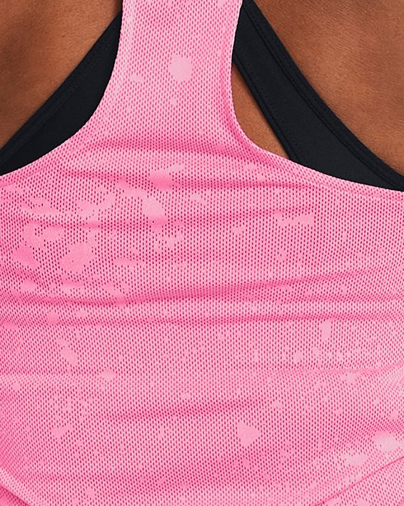 Camiseta sin mangas UA Launch Splatter para mujer, Pink, pdpMainDesktop image number 1