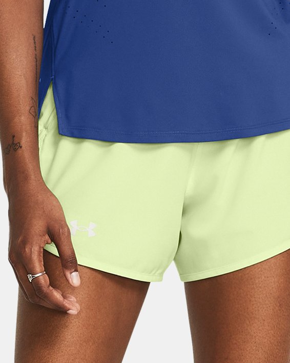 Women's UA Fly-By 3" Shorts, Green, pdpMainDesktop image number 2