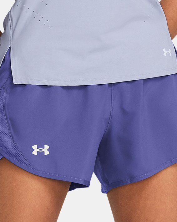 Women's UA Fly-By 3" Shorts, Purple, pdpMainDesktop image number 2