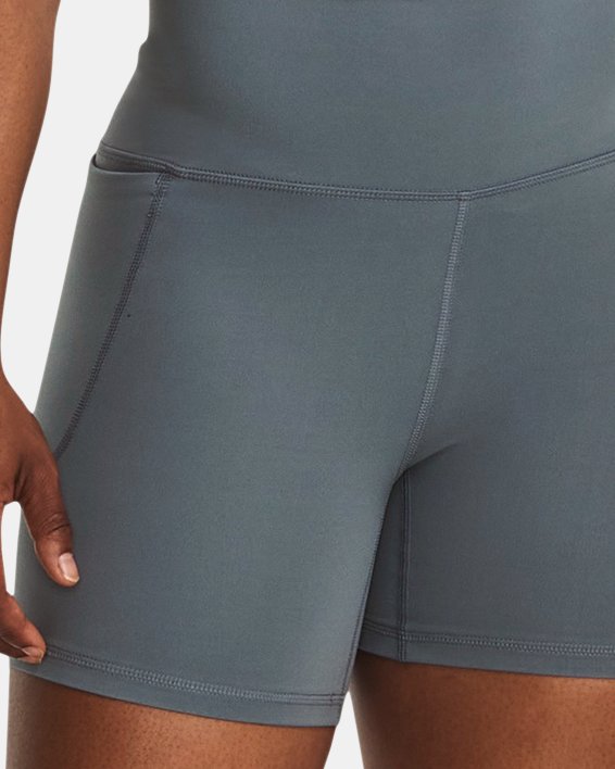 Women's UA Meridian Middy Shorts in Gray image number 2