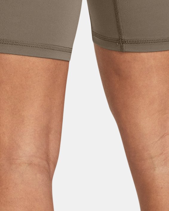 Pantalón corto de ciclismo UA Meridian de 18 cm para mujer, Brown, pdpMainDesktop image number 1