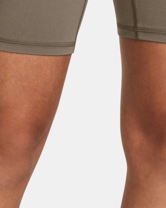 Pantalón corto de ciclismo UA Meridian de 18 cm para mujer, Brown, pdpMainDesktop image number 0