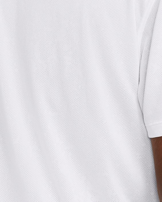 Men's UA Launch Splatter Short Sleeve, White, pdpMainDesktop image number 1