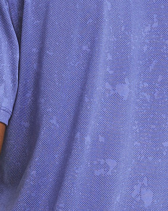 Men's UA Launch Splatter Short Sleeve, Purple, pdpMainDesktop image number 1