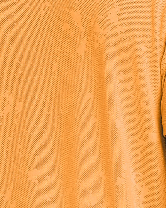 Men's UA Launch Splatter Short Sleeve, Orange, pdpMainDesktop image number 1