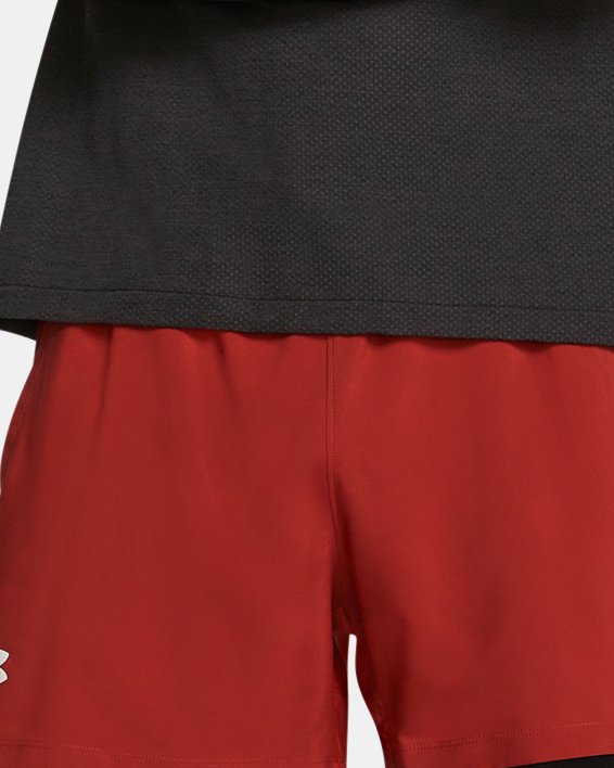 Men's UA Launch 2-in-1 5" Shorts, Orange, pdpMainDesktop image number 2