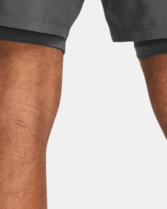 Men's UA Launch 2-in-1 7" Shorts, Gray, pdpMainDesktop image number 1