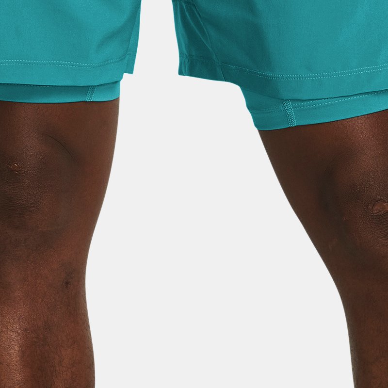 Herenshorts Under Armour Launch 2-in-1 18 cm Circuit Teal / Circuit Teal / Reflecterend XXL