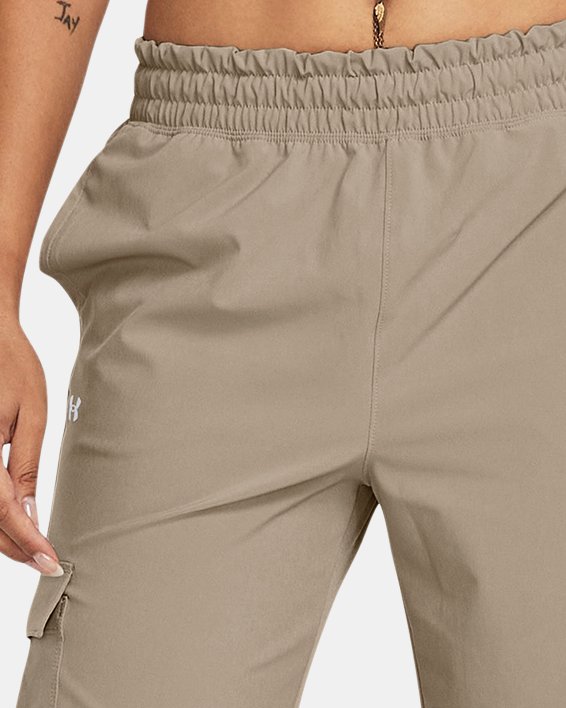 Women's UA Rival Woven Cargo Pants, Brown, pdpMainDesktop image number 2
