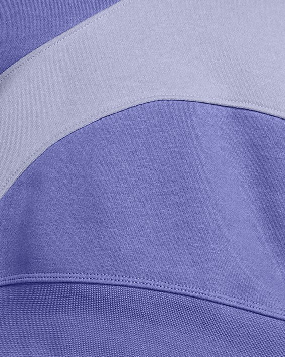Women's UA Icon Fleece Crop Crew in Purple image number 0