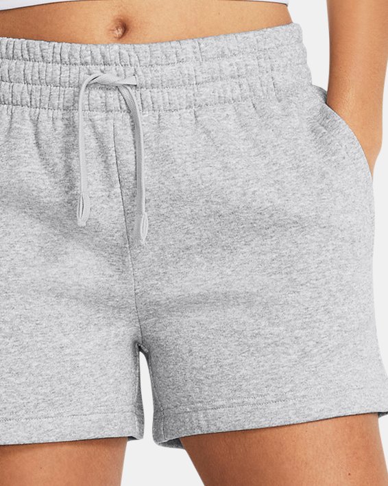 Damen UA Rival Fleece Shorts, Gray, pdpMainDesktop image number 2