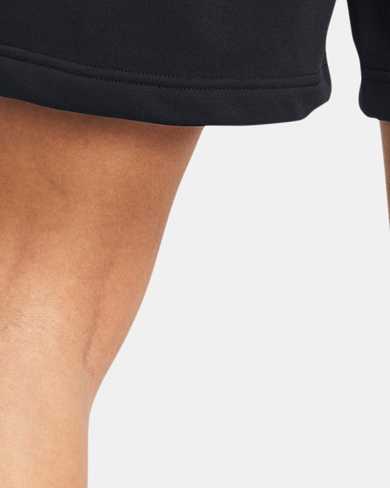 Women's UA Icon Fleece Boyfriend Shorts, Black, pdpMainDesktop image number 1