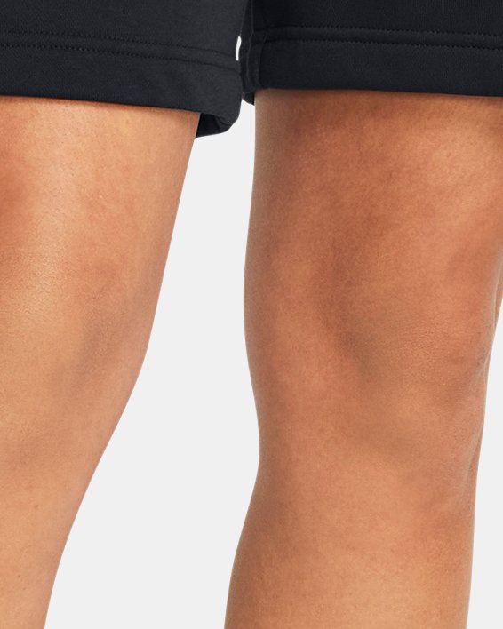 Women's UA Icon Fleece Boyfriend Shorts, Black, pdpMainDesktop image number 0