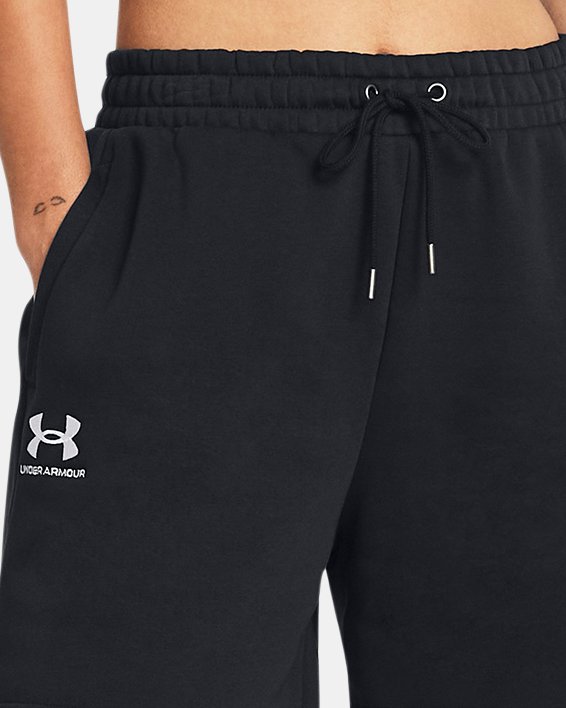 Women's UA Icon Fleece Boyfriend Shorts in Black image number 2
