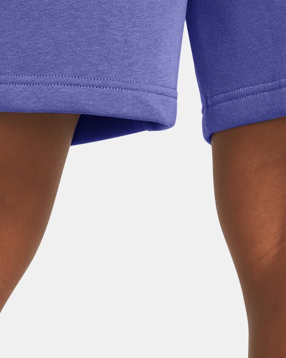 Women's UA Icon Fleece Boyfriend Shorts, Purple, pdpMainDesktop image number 1