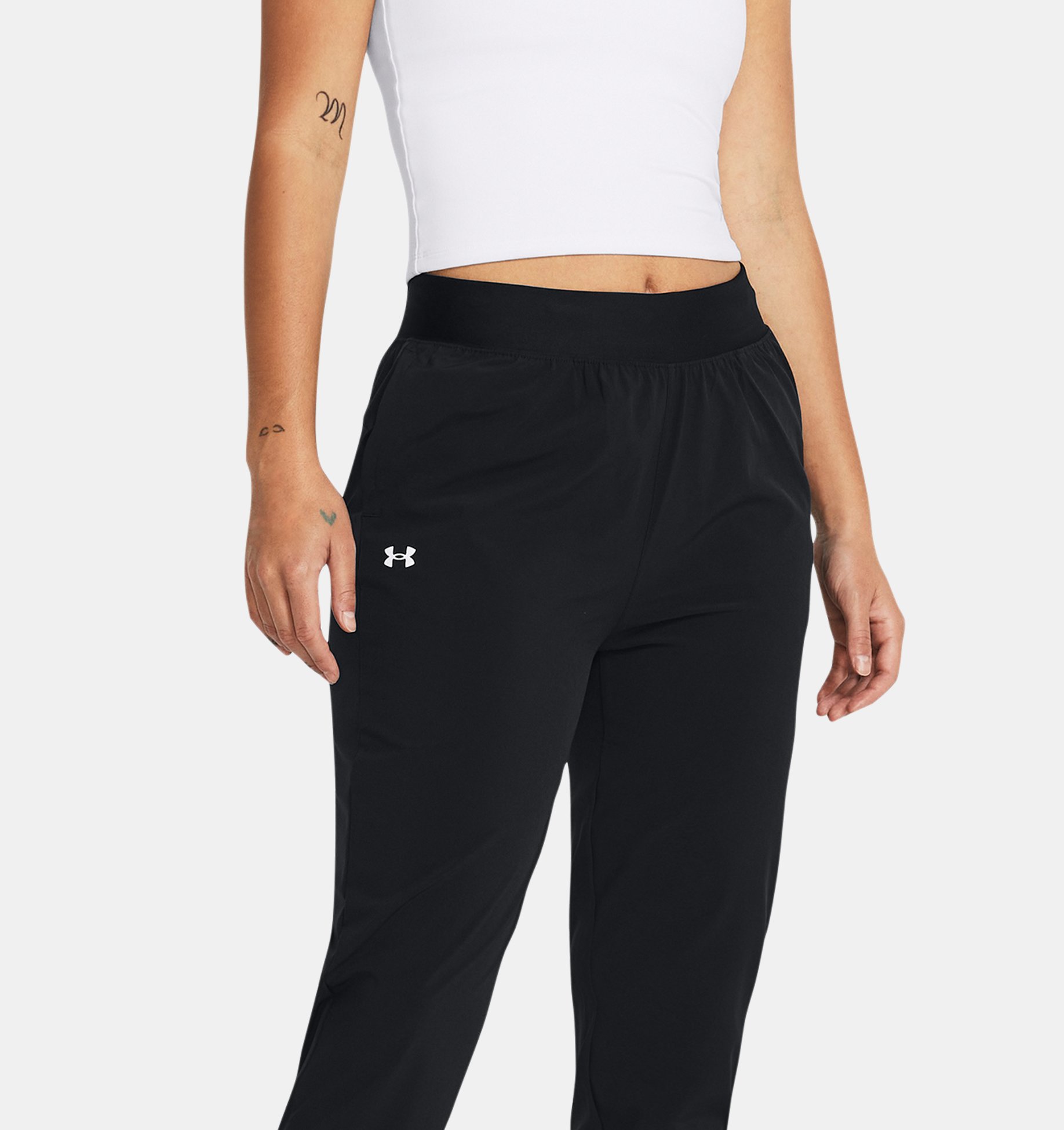 1326775 Under Armour Women's UA Rival Knit Pants Stealth Gray/White LT