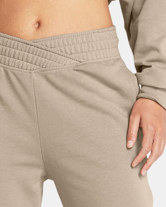 Pantaloni UA Rival Terry Wide Leg Crop da donna, Brown, pdpMainDesktop image number 2
