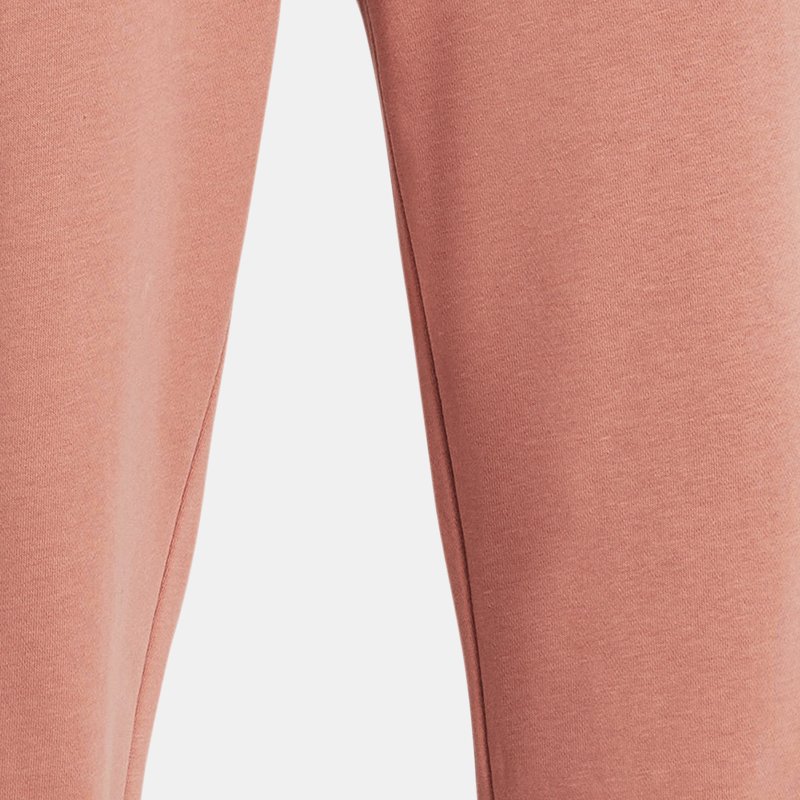 Women's Under Armour Rival Terry Wide Leg Crop Pants Canyon Pink / White XS