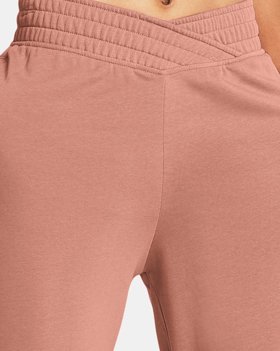 Women's UA Rival Terry Wide Leg Crop Pants, Pink, pdpMainDesktop image number 2