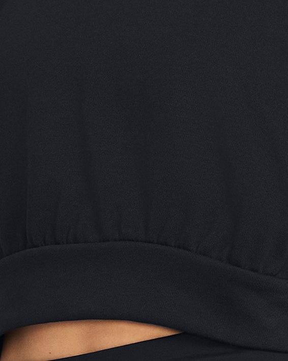 Damesshirt UA Rival Terry Oversized Crop met ronde hals, Black, pdpMainDesktop image number 0