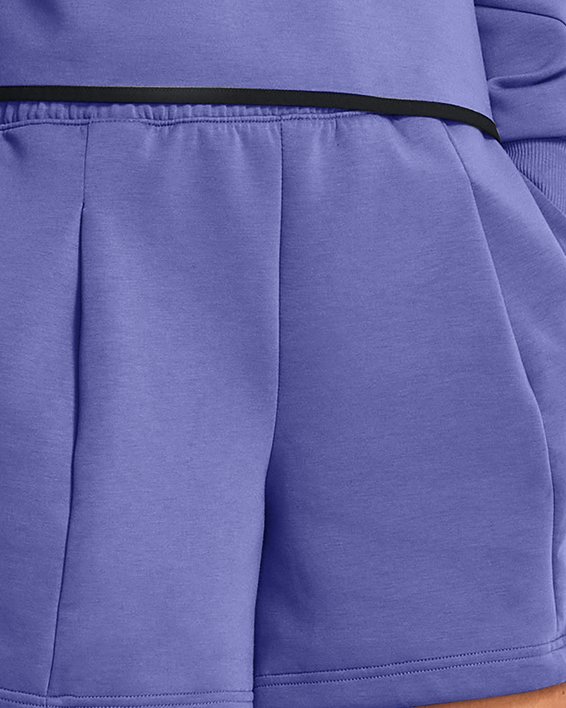 Women's UA Unstoppable Fleece Rugby Crop, Purple, pdpMainDesktop image number 2