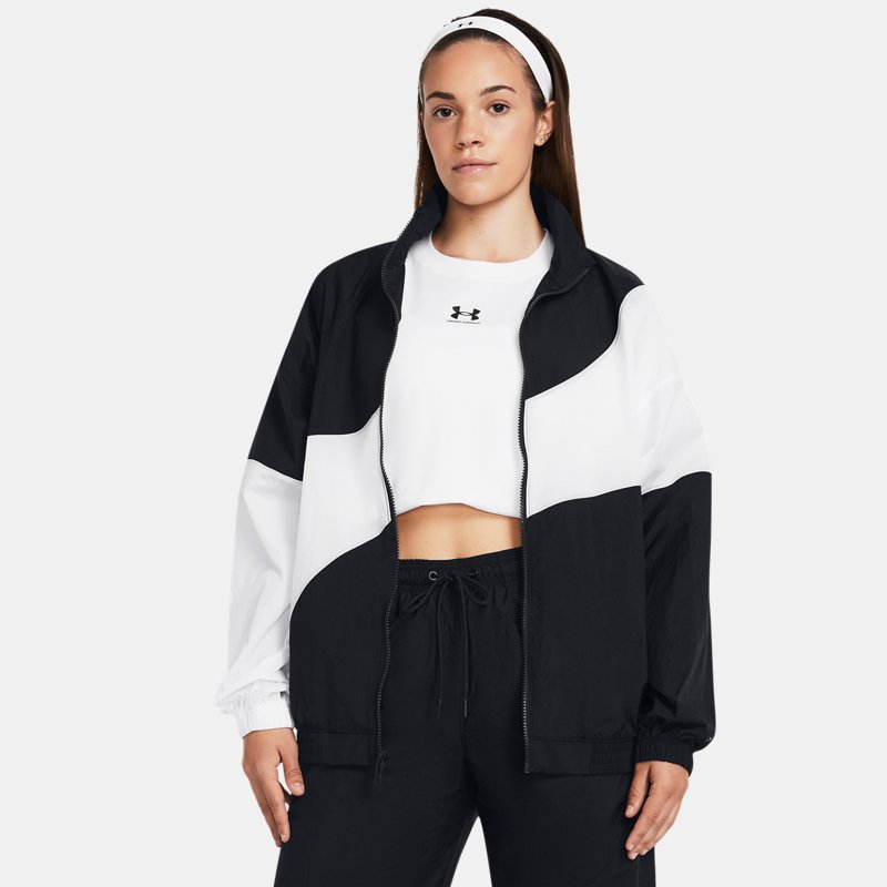 Image of Under Armour Women's Under Armour Legacy Crinkle Jacket Black / White / White XS