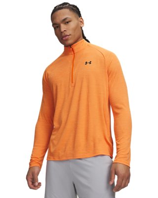 Under Armour Tech™ texturé ½ zip pour homme Outrageous Orange / Noir S