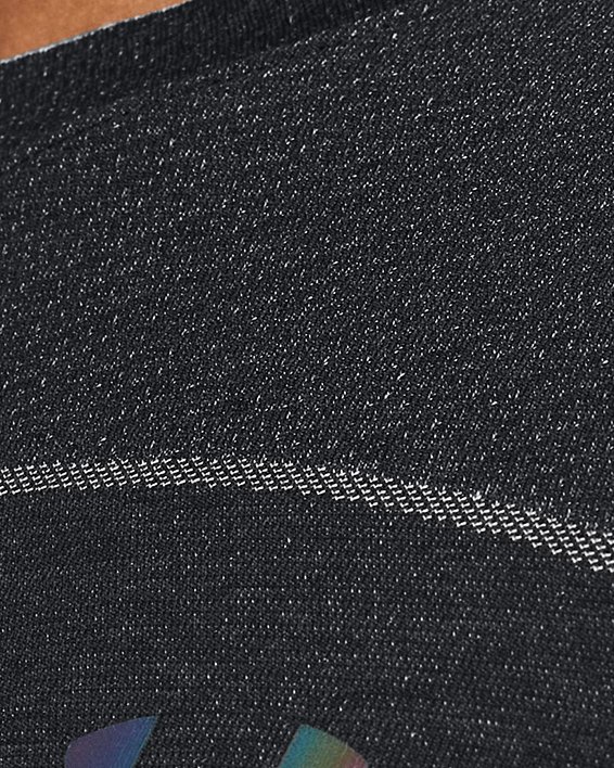 Men's UA Vanish Elite Seamless Wordmark Short Sleeve in Black image number 3