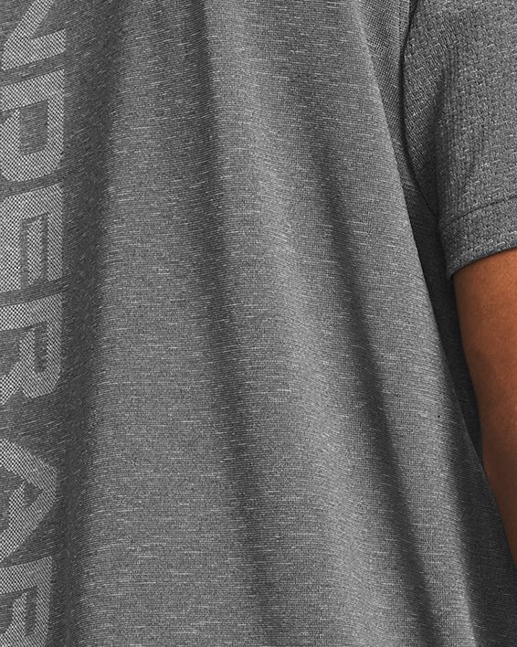 Men's UA Vanish Elite Seamless Wordmark Short Sleeve, Gray, pdpMainDesktop image number 1