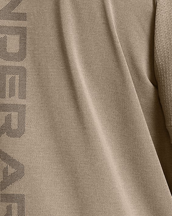 Men's UA Vanish Elite Seamless Wordmark Short Sleeve in Brown image number 1