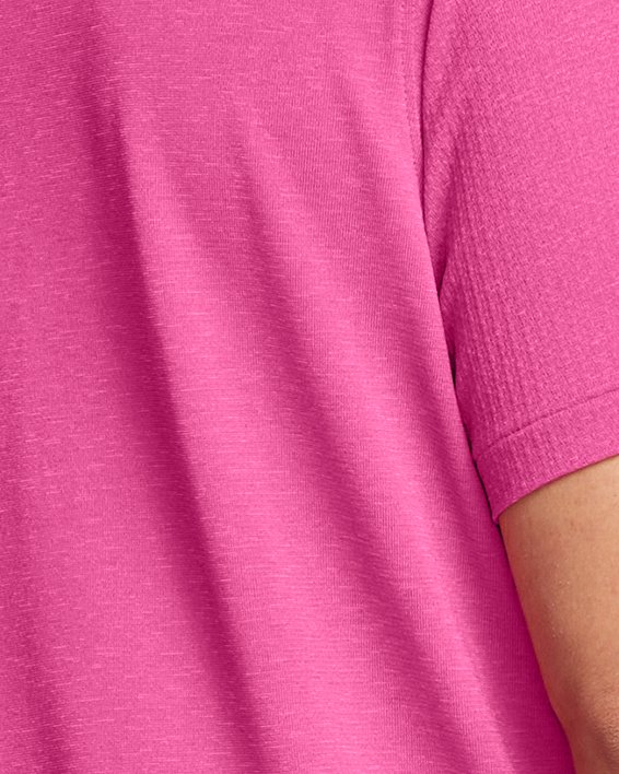 Camiseta de manga corta UA Vanish Elite Seamless Wordmark para hombre, Pink, pdpMainDesktop image number 1