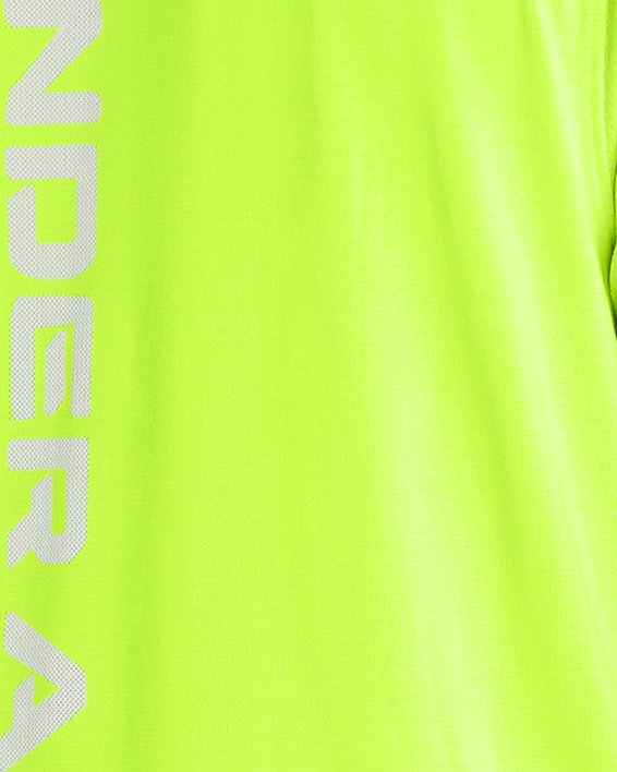Men's UA Vanish Elite Seamless Wordmark Short Sleeve in Yellow image number 1