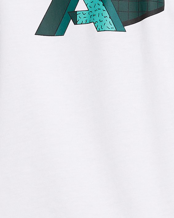 Herenshirt UA Color Block Logo ​Left Chest met korte mouwen, White, pdpMainDesktop image number 1