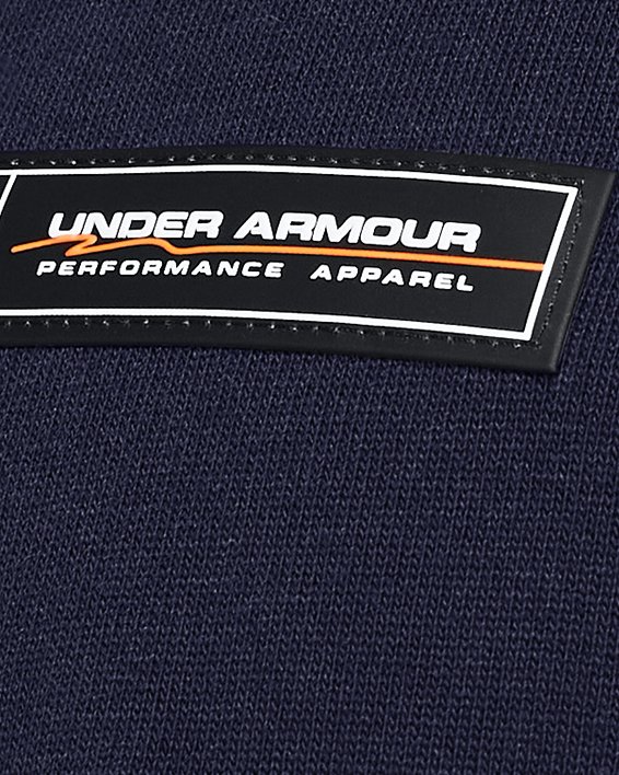 Men's UA Heavyweight Armour Label Short Sleeve in Blue image number 2