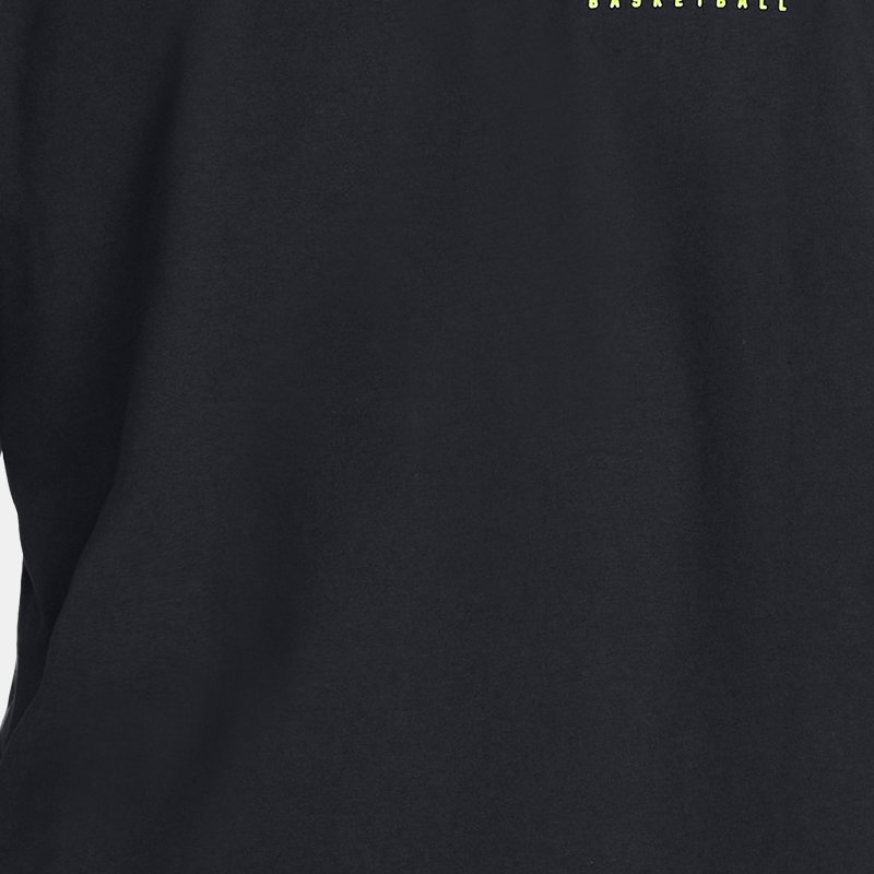 Camiseta de manga corta Under Armour Basketball Logo Court para hombre Negro / High Vis Amarillo XXL
