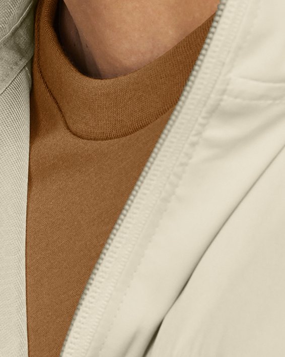 Men's UA RUSH™ Woven Full-Zip in Brown image number 3