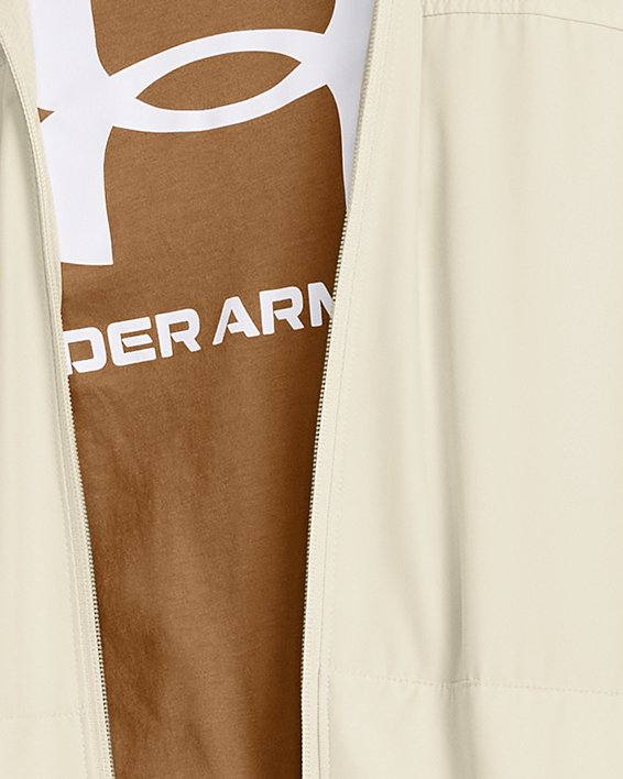 Men's UA RUSH™ Woven Full-Zip in Brown image number 0