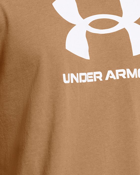 Men's UA Logo Short Sleeve in Brown image number 0
