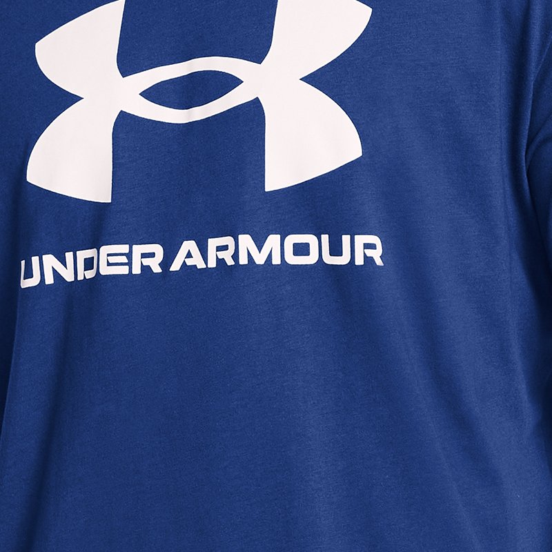 Haut à manches courtes Under Armour Sportstyle Logo pour homme Tech Bleu / Blanc L