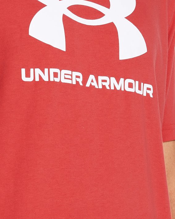 Men's UA Sportstyle Logo Short Sleeve in Red image number 0