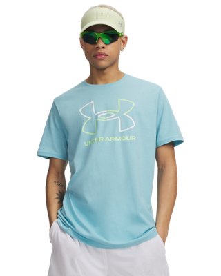 Under Armour Men's Blue Foundation Short Sleeve Haze / Lumos Lime / White Xl
